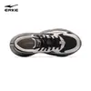 Tênis Feminino Hongxing Erke 2026 Novo Modelo Cinza Rosa Sapatos de Mãe Patchwork de Couro e Malha Casual Sapatos de Pai
