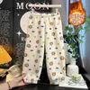 Pantalones de Pijama de Felpa Grano de Nieve para Niños Niños Felpa Plus Pantalones Cálidos Niñas Pantalones Largos Engrosados Otoño Invierno Niños Medianos y Grandes Pantalones para el Hogar