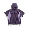 Traje Deportivo Nuevo de Verano Nanxia Estilo Coreano Chaqueta de Moda Holgada Versátil Casual Patchwork Camisa con Capucha