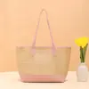 Bolso Tejido de Paja para Mujer 2025 Nuevo Versátil Simple Bolso de Hombro Bolso Tote de Gran Capacidad Bolso Tejido Bolso de Playa Portátil