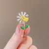 Accesorios de suéter con broche de diamantes de margaritas y girasoles Van Gogh con esmalte floral japonés y coreano de alta gama