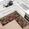Novos tapetes de piso estilo americano transfronteiriços, conjunto durável de duas peças para cozinha, tapetes de banheiro fáceis de limpar, capachos para entrada, podem ser personalizados com etiquetas