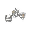 Anillo de piedra lunar de cristal para mujer, estilo moderno, sencillo, abierto, con diseño de nicho, estilo gótico.