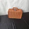 Maleta de Mimbre Sintético Color Vintage Cesta de Picnic Vintage Caja de Almacenamiento Accesorios para Fotos Caja de Regalo de Acompañamiento Dama de Honor Padrino