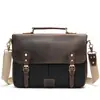 Maletín de piel de vaca de capa superior maletín portátil de cuero de un solo hombro bolsa para computadora casual simple para hombres de negocios al por mayor