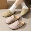 Chinelos Birkenstock Retrô Antiderrapantes de Cortiça com Solado Grosso Confortáveis e Leves Moda Outono e Inverno Versáteis Meio Chinelos de Dedo com Solado Plano para Mulheres