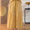 Pantalones de pierna ancha de algodón y lino color caramelo de verano para mujer, nuevos, literarios, holgados, casuales, forma de pera, versátiles, con cordón, patchwork, pantalones cortos