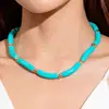 Moda Transfronteriza Europea y Americana Pulsera y Collar de Cuentas de Bambú Coloridas Set de Joyería Dopamina Versátil de Acrílico para Mujeres