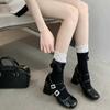 Calcetines de Rizo con Encaje de Lazo de Primavera y Verano, Calcetines hasta la Pantorrilla para Ropa Sweet Lolita, Calcetines para Piernas de Estilo Lindo para Mujer, Versátil