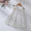 Falda Nueva para Niños Falda con Enagua de Flores Pequeñas con Parche Bordado para Niños Falda Dulce de Princesa Falda de Malla Abullonada Vestido de Niña