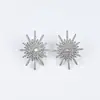 Brincos de Zircônia de Luxo Leve, Brincos de Estrela de Oito Pontas, Moda Artística Retrô, Brincos Simples e Elegantes de Personalidade para Mulheres
