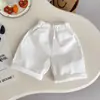 Conjunto de Camisa para Niños 2026 Verano Nuevo Estilo Conjunto de Verano para Niños Bordado Rayado Algodón Puro Manga Corta Top y Pantalones Cortos Conjunto de Dos Piezas