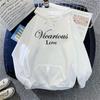 Moda Transfronteriza Otoño e Invierno 2025 Sudadera Versátil de Terciopelo con Capucha Estampada de Moda Talla Grande Look Holgado Adelgazante Top para Mujer