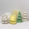 Vela Aromática de Rena de Natal Árvore de Natal Molde de Silicone Enfeites de Natal DIY Molde de Gesso Cola de Veado