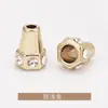 Tapa de Tornillo Cónica con Campana Metálica Incrustada de Diamantes Hebilla Recta para Extremo de Cuerda Aleación Electrochapada Hebilla de Cola de Cuerda para Pantalones Accesorios de Ropa Jinda