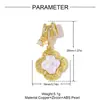 Moda Europeia e Americana Pérola Coração Trevo de Quatro Folhas Cobre Zircônia DIY Pingente de Colar para Mulheres Borboleta Cauda de Peixe Joia Pingente