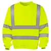 Sudaderas reflectantes transfronterizas, disponibles en stock, para trabajos de construcción, edificación y saneamiento; ropa reflectante para otoño e invierno, forro polar de una cara, cuello redondo, ropa de seguridad