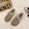 Novedad Invierno 2026 Mocasines con Forro de Terciopelo para Mujer, Suela Suave, Parte Superior Suave, Sin Cordones, Zapatos Cálidos de Algodón para Nieve para Mujer