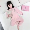 Conjunto de Pijama Longo Manga Longa Calça Longa para Meninas 2026 Primavera e Outono Desenho Animado Moda Quente Térmico Conjunto de Duas Peças Tendência