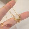 Collar de Plata de Ley S925 Candado Ruyi Ping An Cadena para Clavícula de Lujo Ligero Nicho Candado de Larga Vida Colgante de Estilo Nuevo Moda Versátil