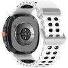 Adequado para Samsung Galaxy Watch8/8Classic Pulseira de Silicone Marinha Fivela Prateada Pulseira de Pulso Bicolor Respirável
