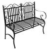 Silla de Hierro Forjado Retro Europea para Exteriores Silla de Ocio Banco Decorativo para Patio Terraza Parque Respaldo Doble Asiento