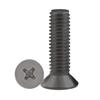 Tornillos de máquina avellanados de acero inoxidable 304 con cabeza Phillips, cincado negro / Tornillos de máquina de cabeza plana Phillips negros electroforéticos M2-M10