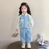 Traje Casual para Niñas 2025 Nuevo Primavera y Otoño para Niños Estilo Occidental Deportivo Moda de Primavera para Bebé Niña