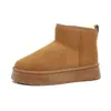 Botas de nieve gruesas forradas de felpa cálidas de talla grande para mujer de comercio exterior, nuevas botas cortas de suela gruesa para invierno 2026, zapatos de algodón para mujer en stock