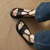 Sandalias Planas Casuales de Playa de Suela Suave Estilo Retro para Mujer, Calzado de Exterior de Verano, Nuevos Zapatos Romanos Transpirables de Suela Gruesa con Punta Abierta 2026