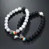 Venta Caliente Transfronteriza de Amazon Pulsera de Cuentas Magnéticas de Amor Negra y Blanca Turquesa Combinación de Moda para Pareja Pulsera Traje Lote