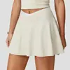 Falda Corta Deportiva Casual Transfronteriza Btee para Mujer, Falda de Tenis Cruzada de Cintura en V Adelgazante, Falda Corta Deportiva de Exterior de Empalme para Yoga