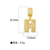 Xi Yin Transfronterizo Europa y América ins Moda Personalidad Hip Hop Colgante Perforado Cobre Microincrustado Circonita Colgante de Cobre de 26 Letras