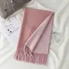 Bufanda Gruesa de Alta Calidad para Mujer, Exportación Coreana Otoño e Invierno, Nuevo Chal Largo de Doble Cara con Bloques de Color, Bufanda Cálida para el Cuello para Mujer