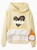 Suéter con capucha y forro polar para mujer, estilo eBay independiente, para otoño e invierno, disponible en stock, camisa informal de manga larga para mujer de estilo nana que combina con todo.