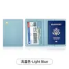 Mercancía spot transfronteriza cuero PU grueso puede personalizar LOGOTIPO porta pasaporte bolsa de pasaporte estampado en caliente libro de pasaporte de avión cubierta protectora