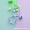 Chaveiro Colorido de Acrílico Transparente com Argola de Estrela Sino Fofo Miçanga DIY para Mochila Chaveiro