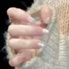 Manicura Color Nude Hecha Completamente a Mano Estilo Corto Usable Estilo Año Nuevo 2025 Gama Alta Exquisita Primavera y Verano Color Puro Blanqueador