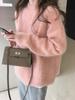 Nuevo Suéter de Lujo 2026 con Piel de Mapache Color Crema Melocotón Rosa para Mujer, Diseño de Invierno, Estilo Nicho Perezoso