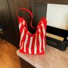 Comércio Exterior Estilo Preguiçoso Recorte Cor Contrastante Bolsa Axilar de Grande Capacidade para Mulheres 2025 Nova Moda Versátil Bolsa de Ombro Leve