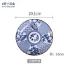 Prato Cerâmico Retrô Japonês Prato Doméstico Prato Fundo Prato Criativo de Peixe Prato de Porcelana Azul e Branca Conjunto de Louça Estilo Japonês