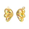 Pendientes Minimalistas de Moda Transfronterizos Europeos y Americanos de Tres Pétalos y Gota de Agua Pendientes de Ala de Mariposa Dorados de Moda para Mujer Joyería