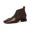Nuevos zapatos planos versátiles de moda para mujer de otoño, zapatos cuadrados con hebilla cuadrada en forma de V para el trabajo, punta cuadrada, estilo retro francés, tacón grueso, colección 2026