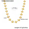 Miduoduo Joyería Europea y Americana Acero Inoxidable Corazón Hueco Conjunto de Collar y Pulsera Chapado en Oro Real de 18K Que No Se Desvanece