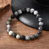 Pulsera Unisex Retro de Estilo Étnico con Cuentas de Cristal Exquisita Ojo de Tigre Cristal Rosa Ágata Negra Amatista Pulsera para Mujer