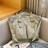 Bolso Popular de Color Puro de Gran Capacidad 2024 Primavera Nueva Tendencia Bolso de Mujer a la Moda de Hombro Simple Satchel Tote Bag