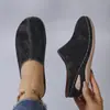 2025 Nuevo Verano Ropa Exterior Pantuflas de Cuña para Mujer Talla Grande Suela Gruesa Europeas y Americanas Slip-On Puntera Medias Pantuflas al Por Mayor