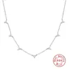 Collar de Cadena para Clavícula S925 Plata de Ley Estilo Apilado con Tres Diamantes Mini INS Japonés y Coreano Elegante Personalizado Lujo Ligero Collar para Clavícula