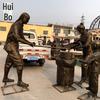 Escultura de figura personalizada em fibra de vidro, escultura de figura popular, moinho de pedra, modelo infantil para áreas externas, ornamentos personalizados