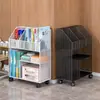 Estante de almacenamiento debajo del escritorio, estantería móvil con ruedas, carrito de uso doméstico para al lado del escritorio, estante de almacenamiento de libros multicapa de pie